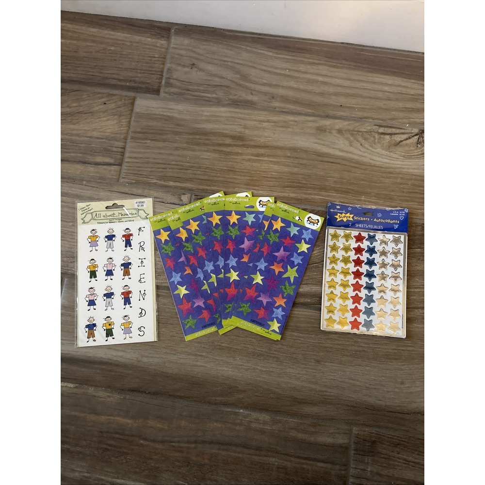 Lot Of 3 Vintage Hallmark Stickeroni Stickers Stars Friends New Sheets